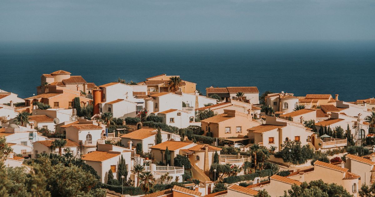 Aerial shot of Costa Blanca, a popular place for Americans to buy property in Spain.